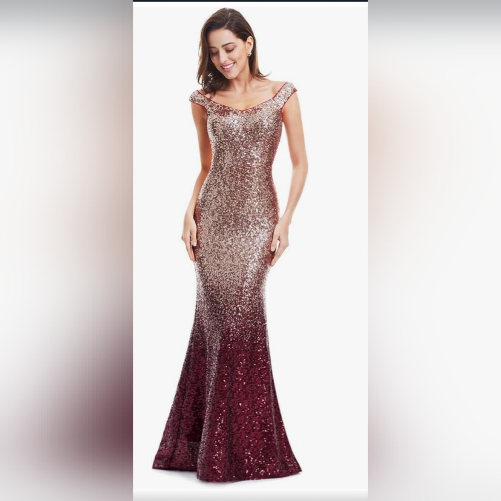 Ever-Pretty Womens Long Sequins Formal Maxi Dress 08 US Red